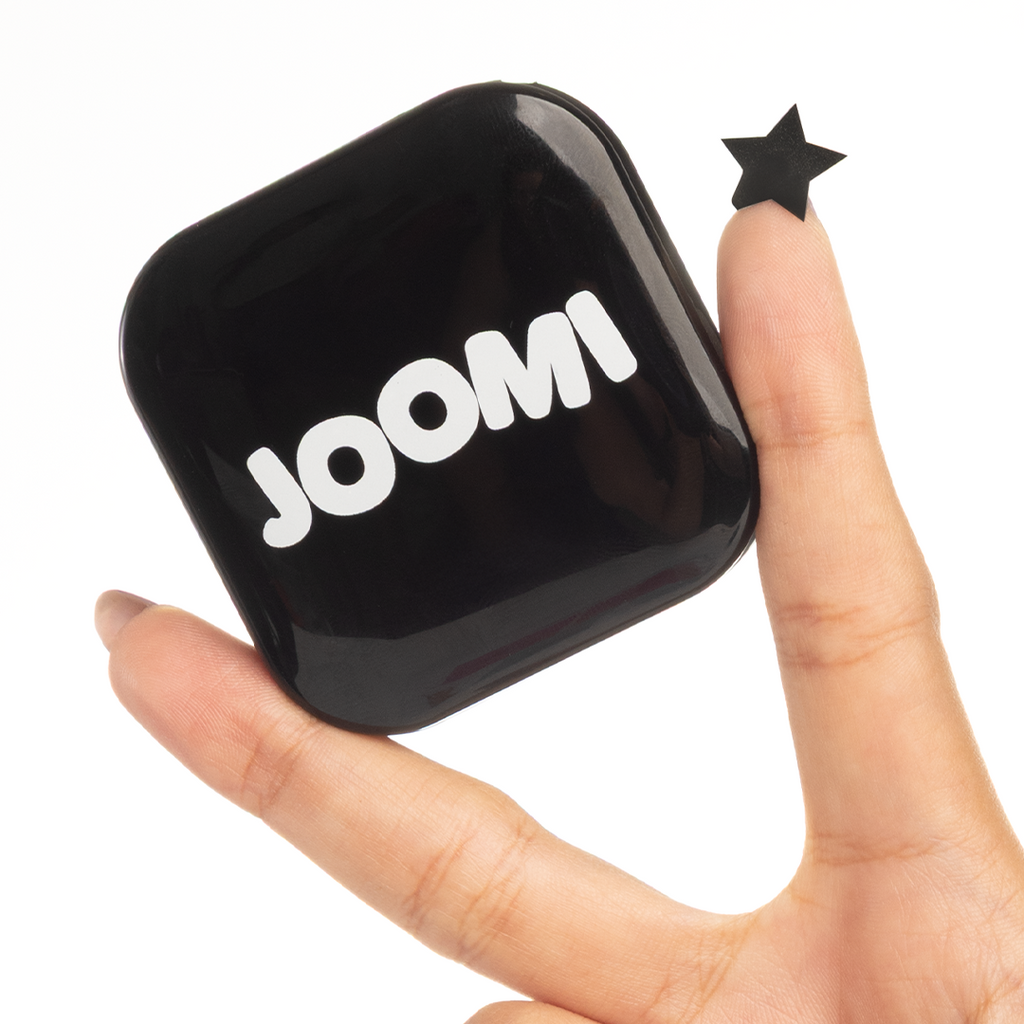 Estojo preto para Adesivos Secativos + 32 Adesivos em Estrela