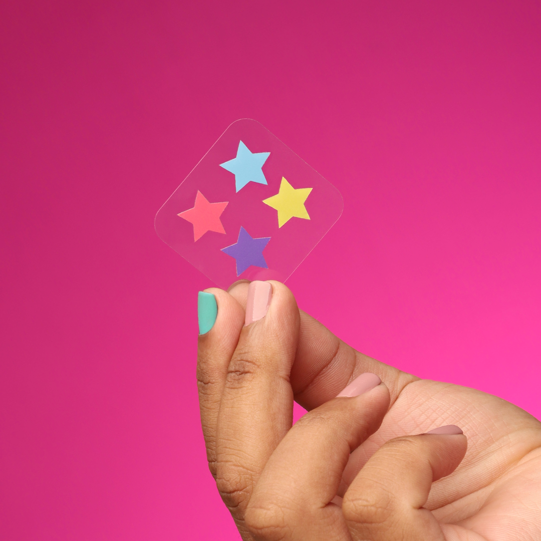 Adesivos Secativos Coloridos em Estrela - 32 unidades